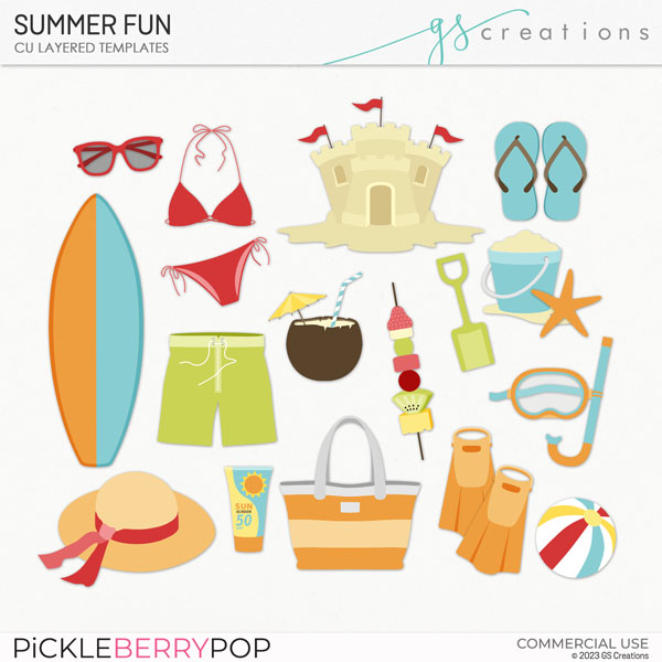 Summer Fun Layered Templates (CU)