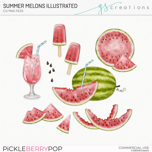 Summer Melons Illustrations (CU)