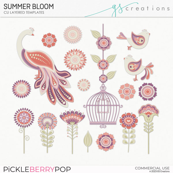 Summer Bloom Layered Templates (CU)