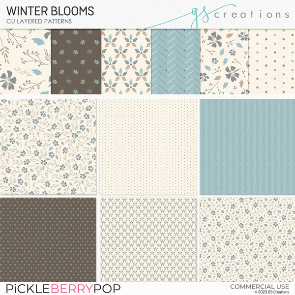 Winter Blooms Layered Patterns (CU)