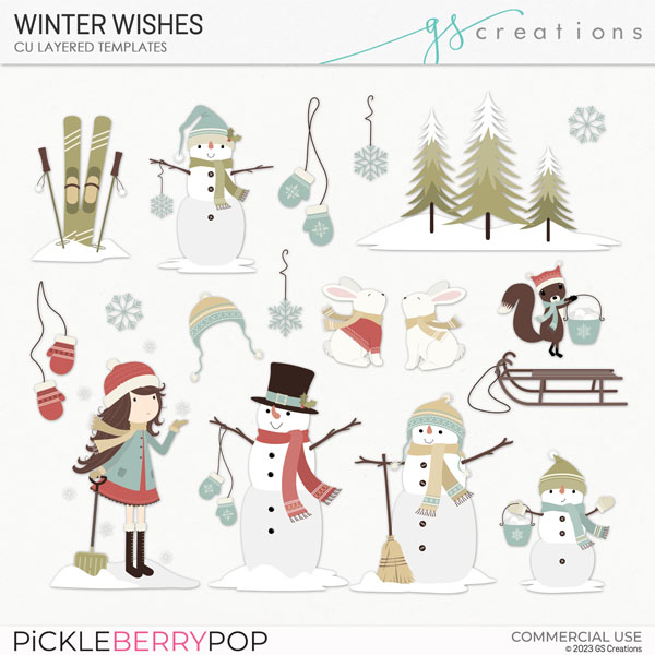 Winter Wishes Layered Templates (CU)