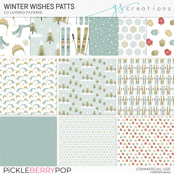 Winter Wishes Layered Patterns (CU)