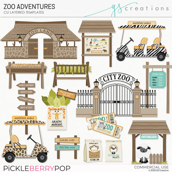Zoo Adventures Layered Templates (CU)