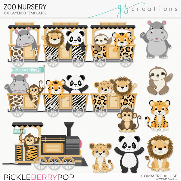 Zoo Nursery Layered Templates (CU)