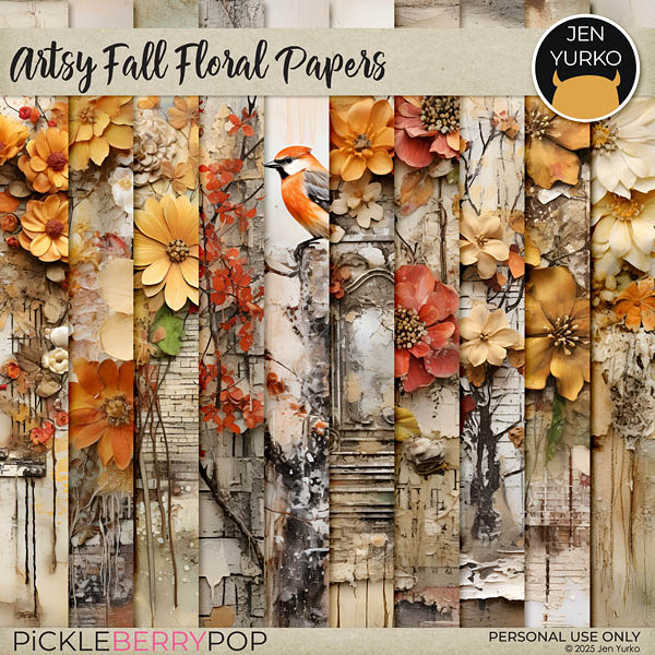 Artsy Fall Floral Papers