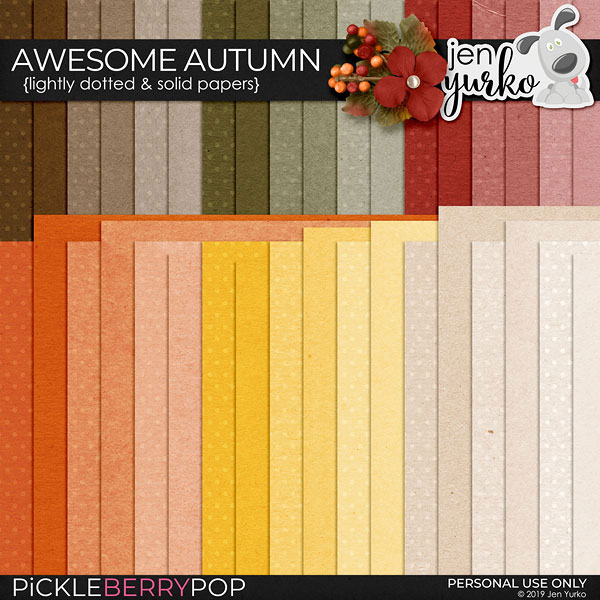 Awesome Autumn: Lightly Dotted & Solid Papers