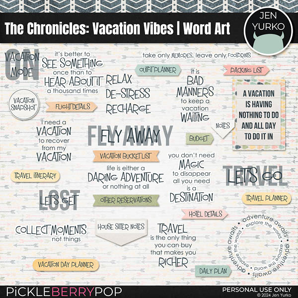 The Chronicles #7: Vacation Vibes | Word Art