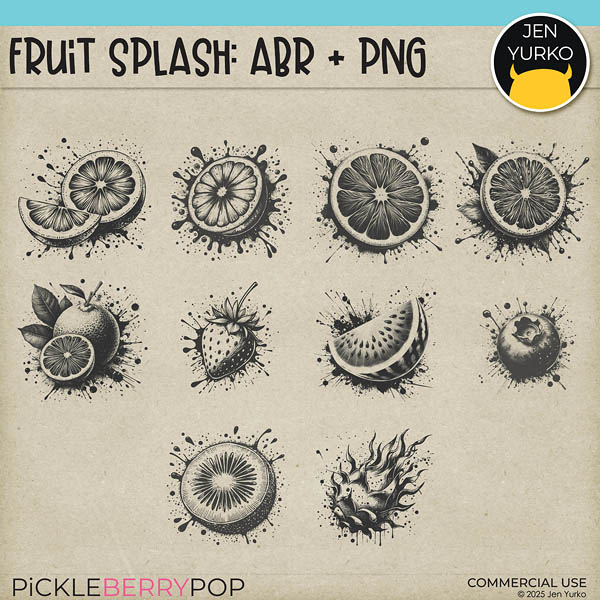 Fruit Splash: ABR + PNG