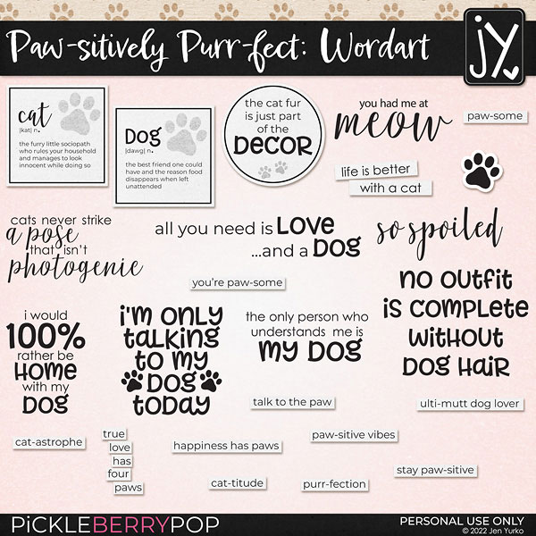 Paw-sitively Purr-fect Wordart