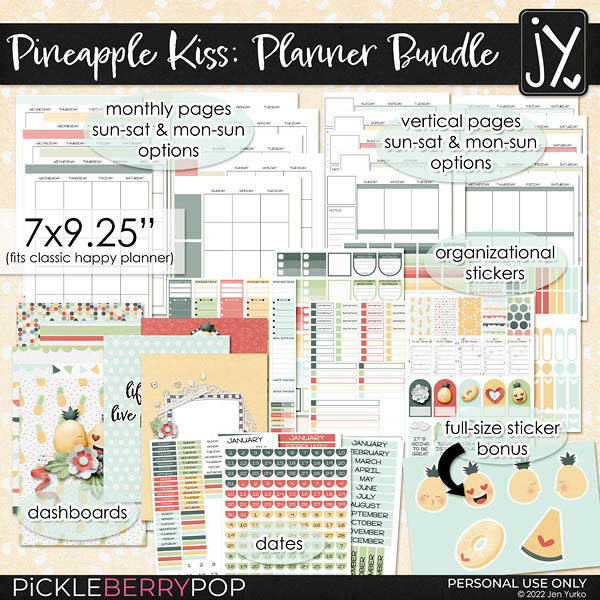 Pineapple Kiss Planner Bundle