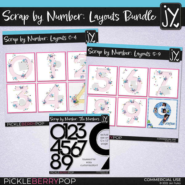 Scrap by Number: Layouts Bundle