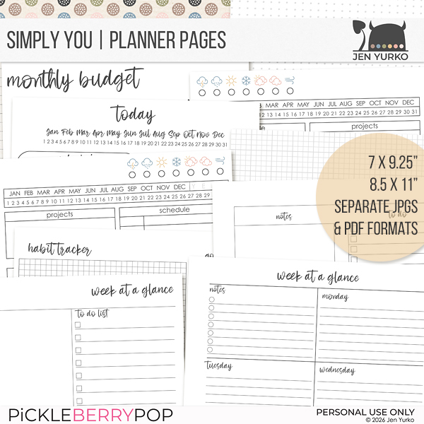 Simply You | Planner Booster | Planner Pages