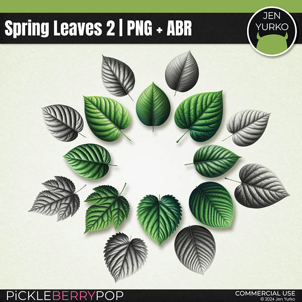 Spring Leaves 2 | PNG + ABR