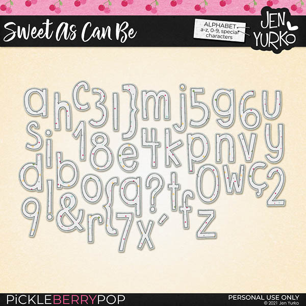 Sweet As Can Be Alphabet