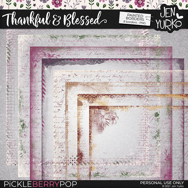 Thankful and Blessed Painted Borders