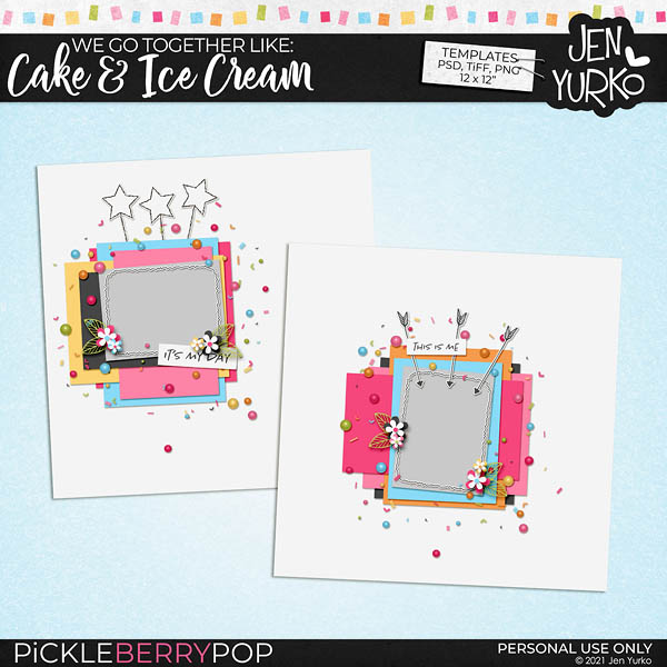 We Go Together Like Cake & Ice Cream: Template Mini