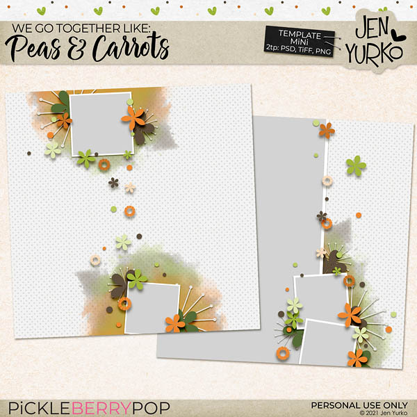 We Go Together Like Peas & Carrots Template Mini