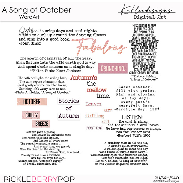 A Song of October WordArt 