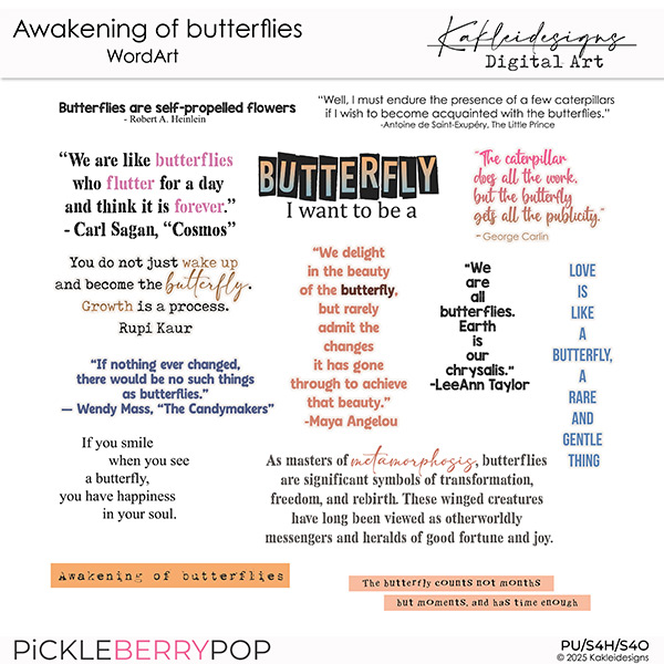 Awakening of Butterflies WordArt