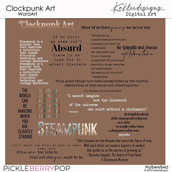 Clockpunk Art WordArt 