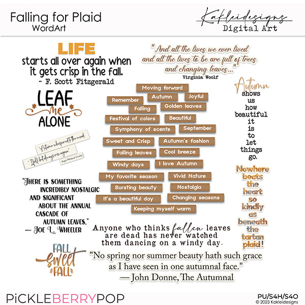 Falling for Plaid WordArt