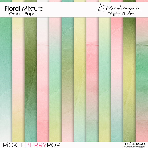 Floral Mixture Ombre Papers