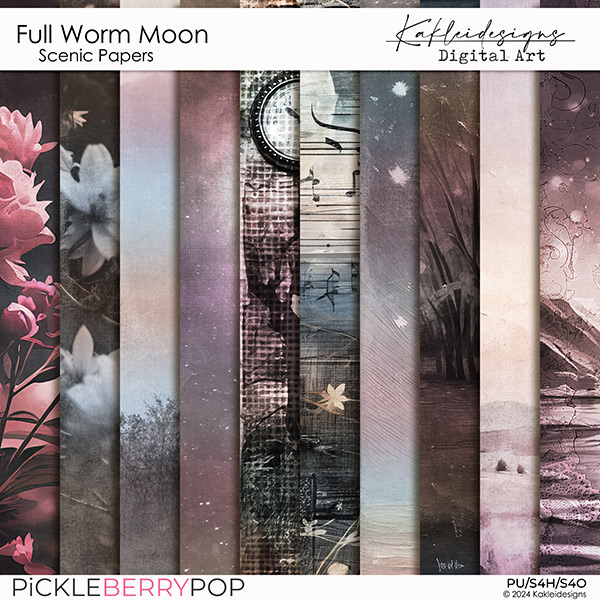 Full Worm Moon Scenic Papers