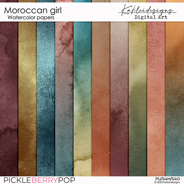 Moroccan Girl Watercolor Papers