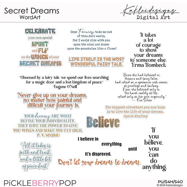 Secret Dreams WordArt