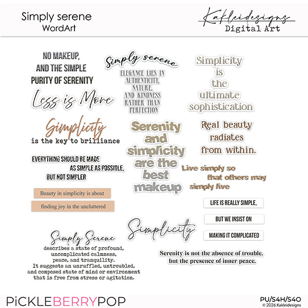 Simply serene WordArt