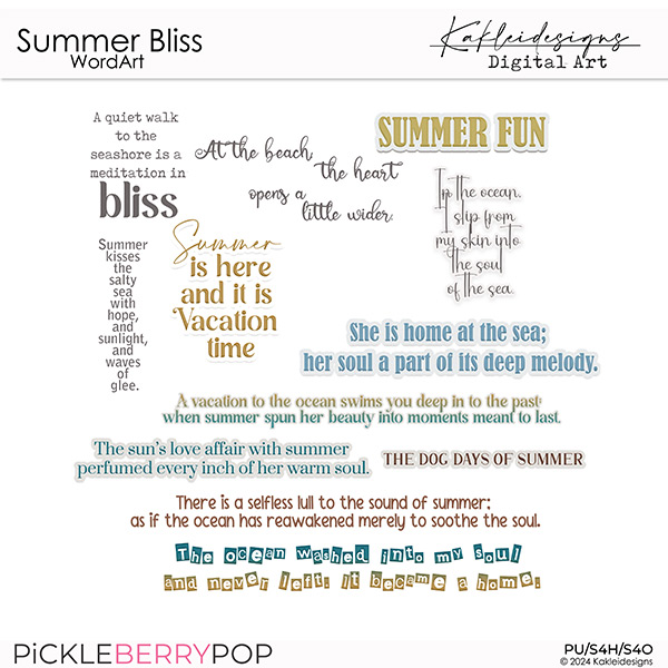 Summer Bliss WordArt