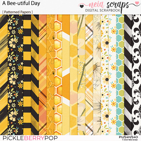 A Bee-utiful Day - Patterned Papers - by Neia Scraps