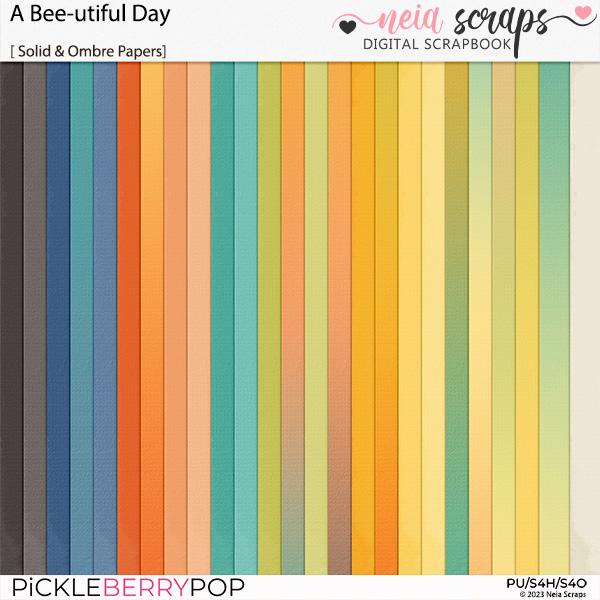 A Bee-utiful Day- Solid & Ombre Papers - by Neia Scraps