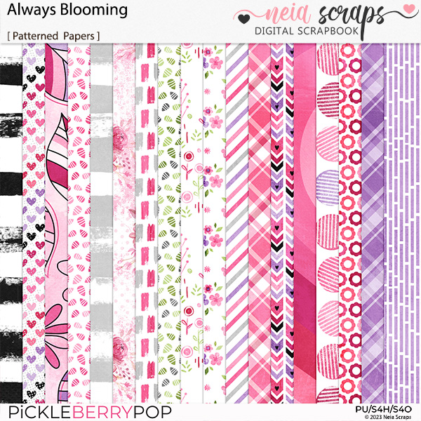 Always Blooming - Patterned Papers - by Neia Scraps 