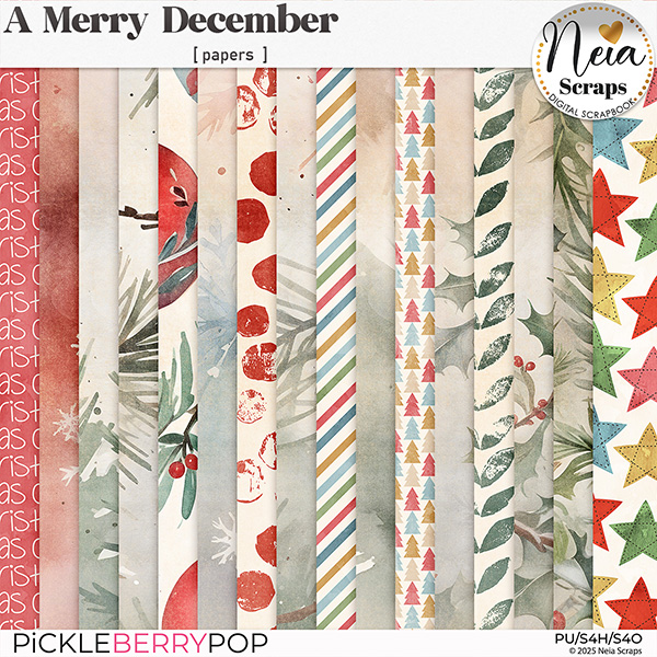 A Merry December - Papers - by Neia Scraps 