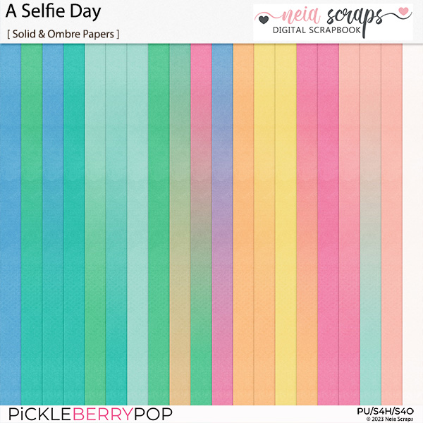 A Selfie Day - Solid & Ombre Papers - by Neia Scraps