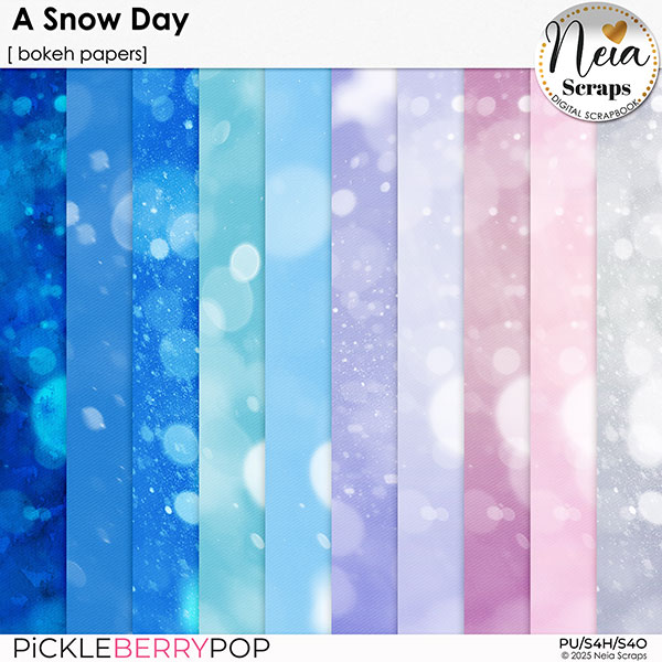 A Snow Day - Bokeh Papers - by Neia Scraps