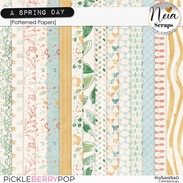 A Spring Day - Patterned Papers - by Neia Scraps