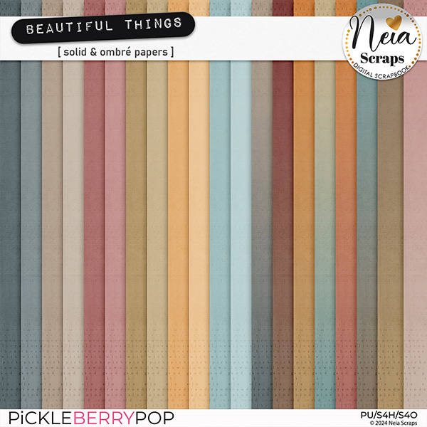 Beautiful Things - Solid & Ombré Papers - by Neia Scraps