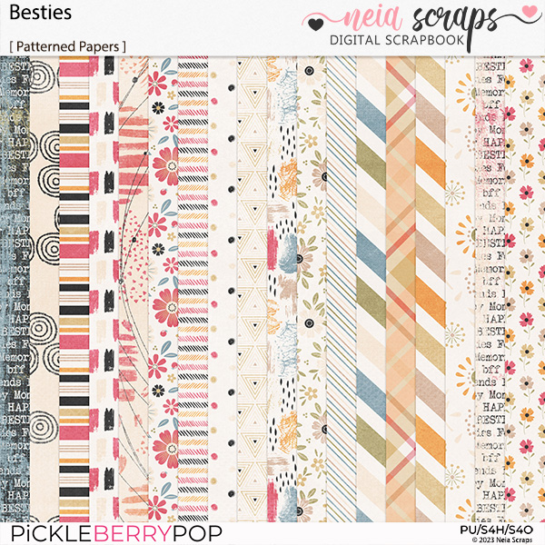 Besties - Patterned Papers - by Neia Scraps