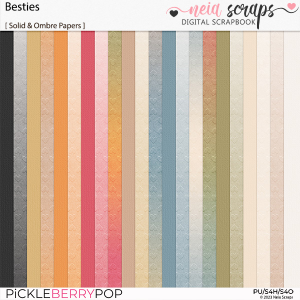 Besties - Solid & Ombre Papers - by Neia Scraps