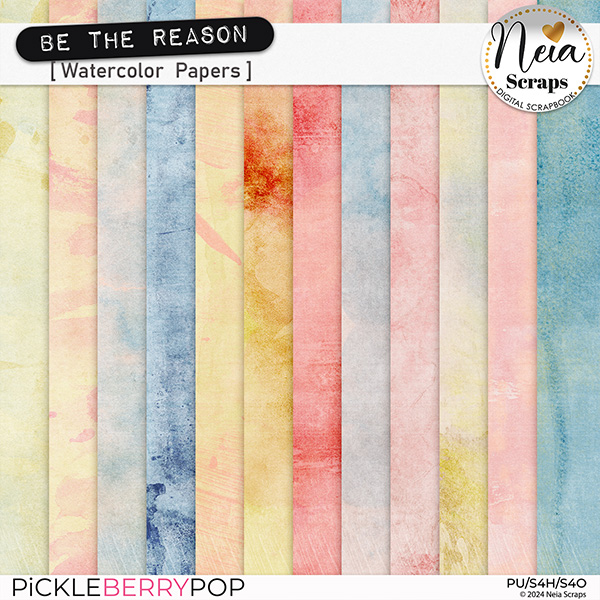 Be The Reason - Watercolor Papers - by Neia Scraps