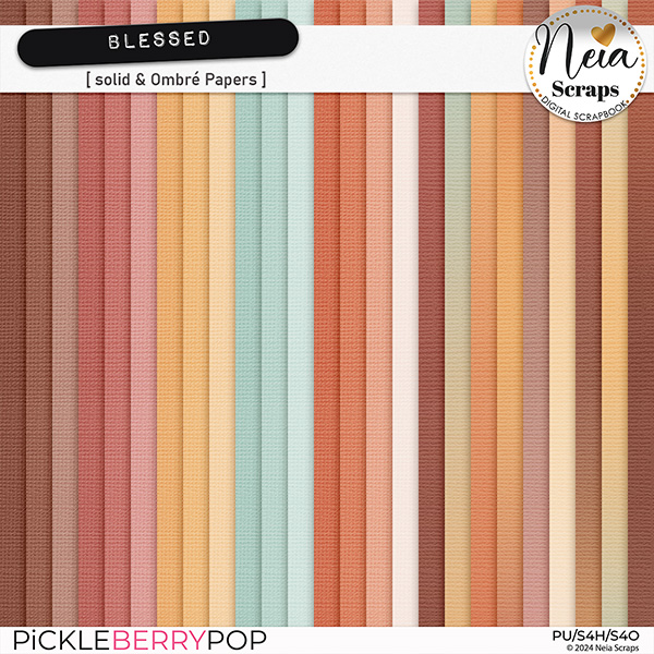 Blessed - Solid & Ombré Papers - by Neia Scraps