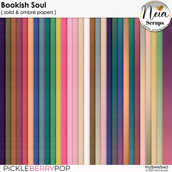 Bookish Soul - Solid & Ombré Papers - by Neia Scraps