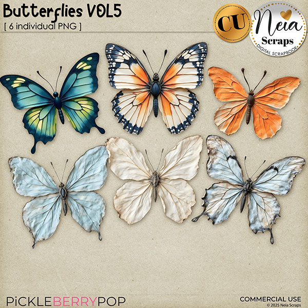 Butterflies VOL5 - CU - by Neia Scraps