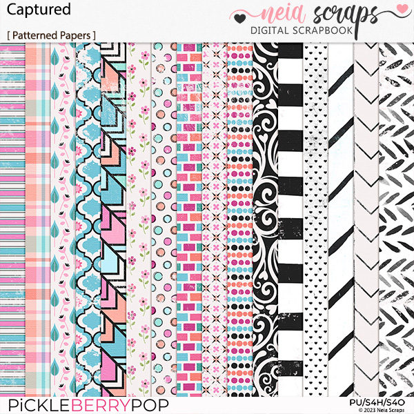 Captured - Patterned Papers - by Neia Scraps