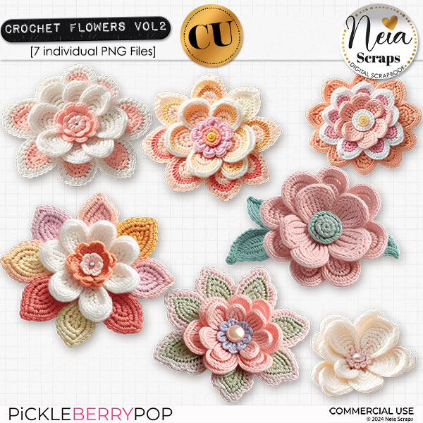 Crochet Flowers VOL2 - CU - by Neia Scraps