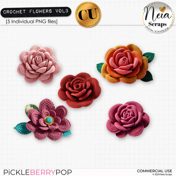 Crochet Flowers VOL3 - CU - by Neia Scraps