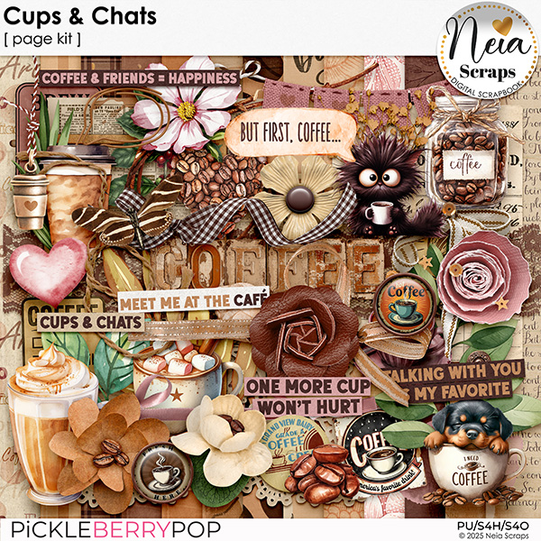 Cups & Chats - Page Kit - by Neia Scraps