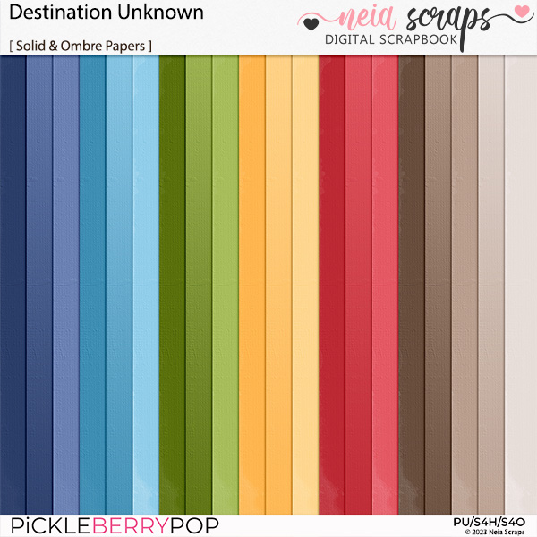 Destination Unknown - Solid & Ombre Papers - by Neia Scraps 